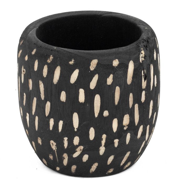 Houten bloempot Batik