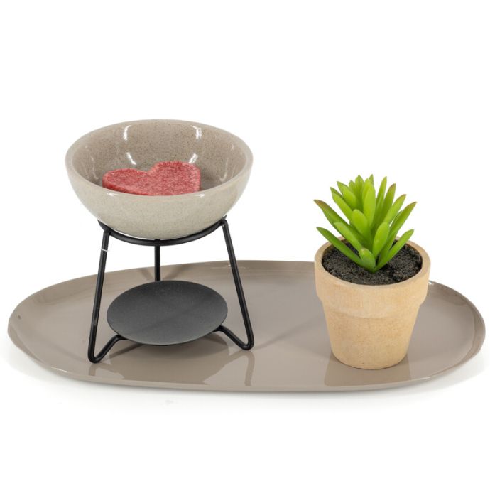 Metalen dienblad Nami glossy sand