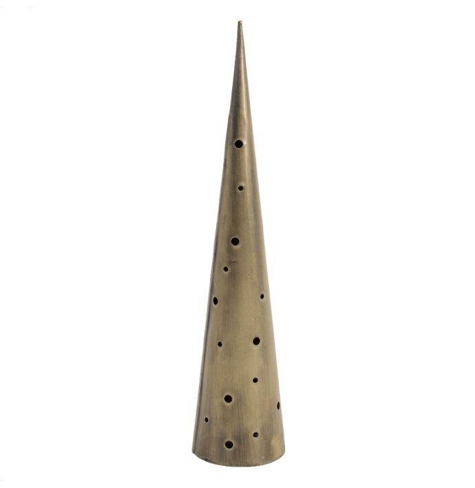 Metalen cone kerstboom cirkels goud