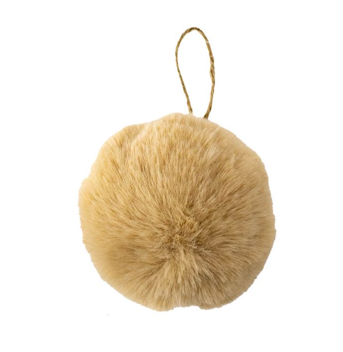 Fluffy bal hangend taupe 7cm