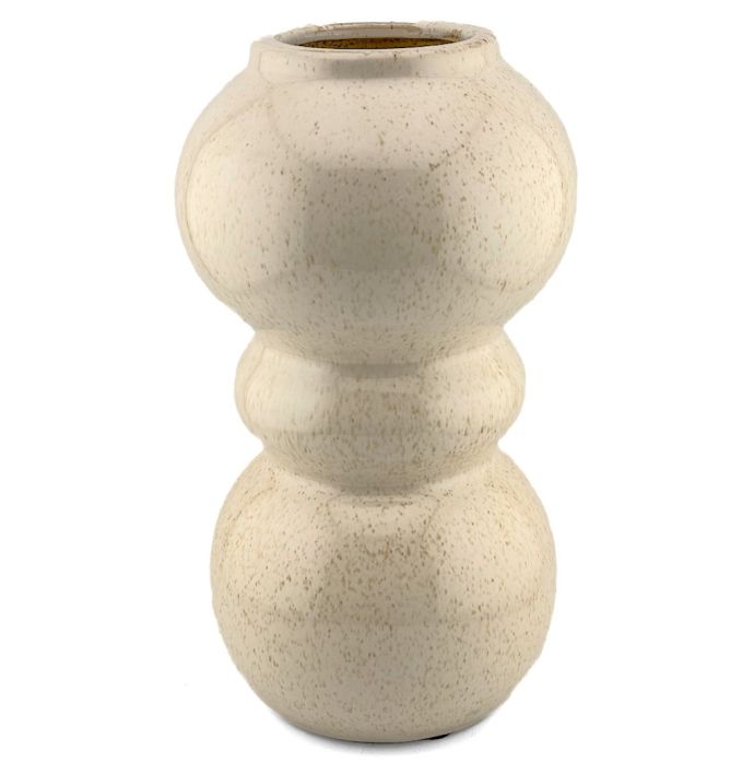Aardewerk vaas Bubbles beige