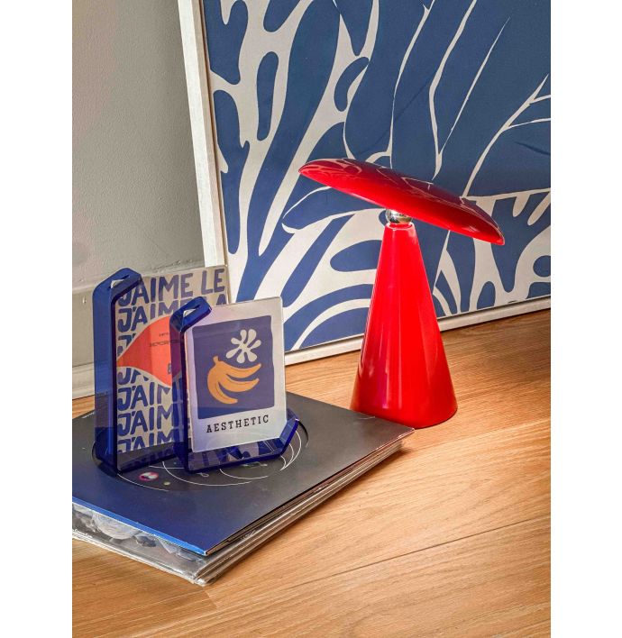 Bureaulamp Mush LED op accu rood