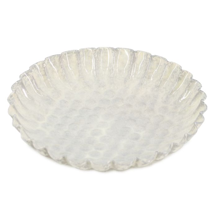 Metalen schaaltje honeycomb white