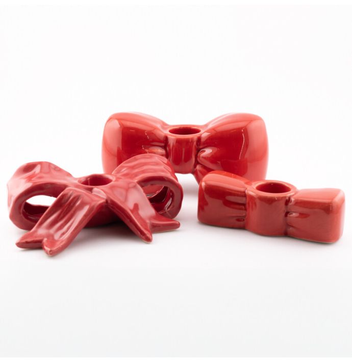 Kaarsenstandaard bow rood