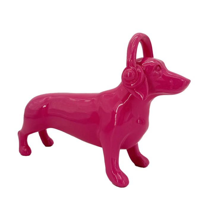Ornament teckel Groove roze