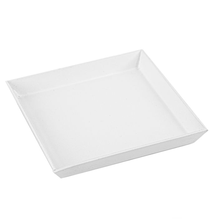 Tray vierkant hammered wit