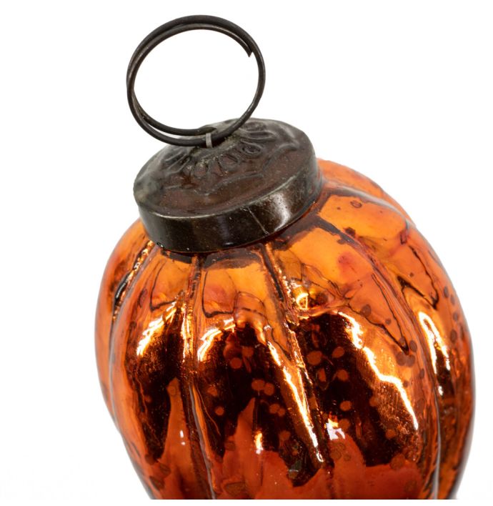 Glazen dennenappel copper