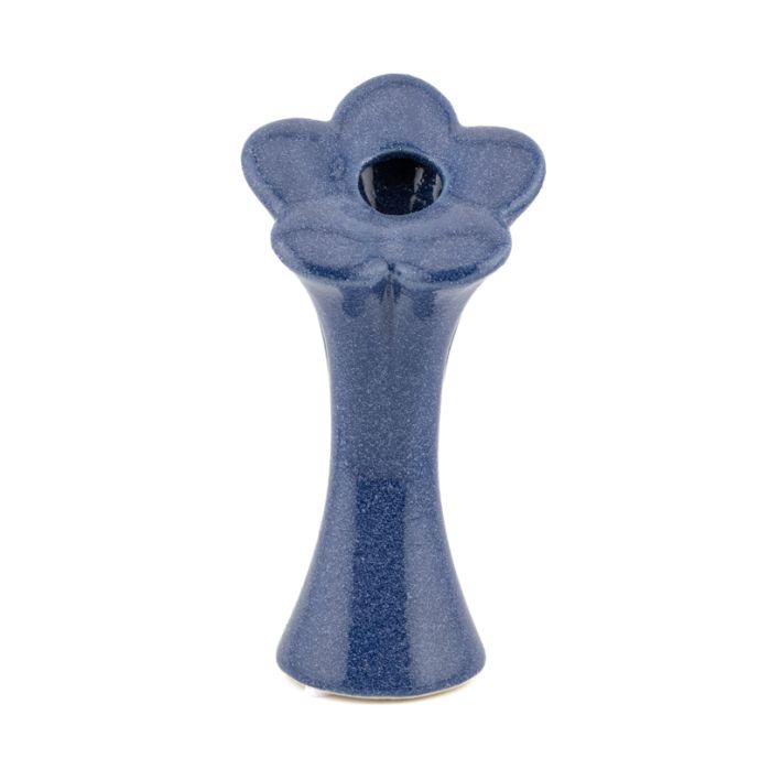 Vaas bloem blauw S