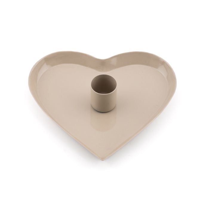 Kaarsenstandaard hart beige