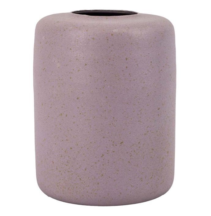 Metalen vaas lilac dots