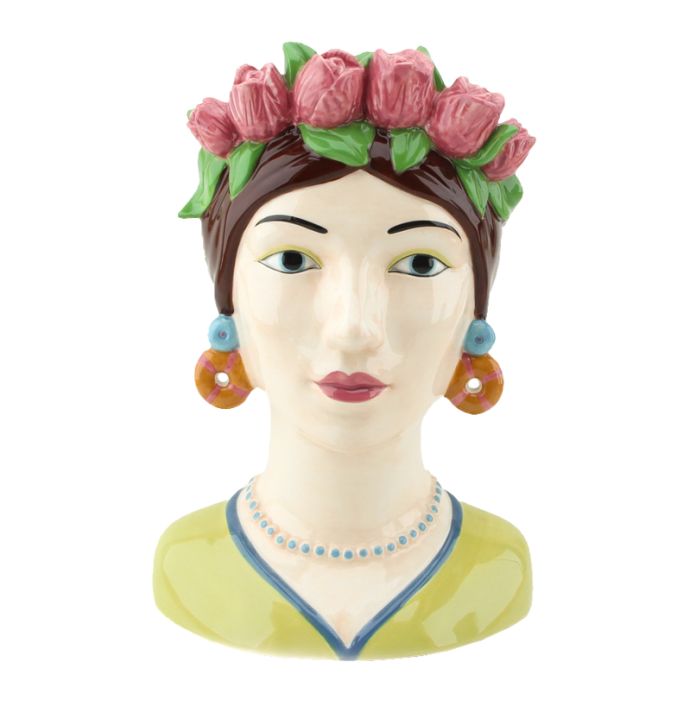 Aardewerk vaas Vrouw tulpen
