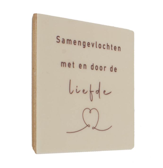 Tegeltje Samengevlochten met en door liefde
