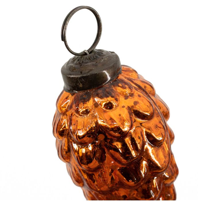 Glazen dennenappel copper