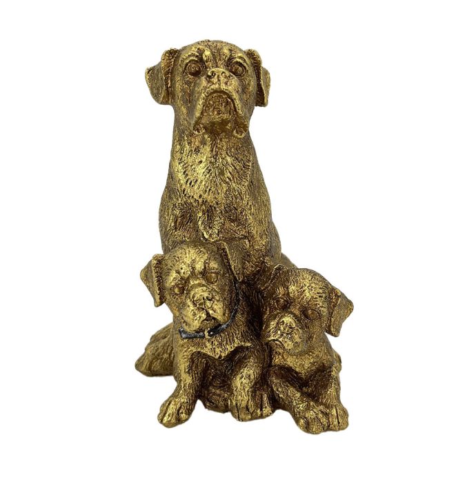 Ornament Paws honden familie goud