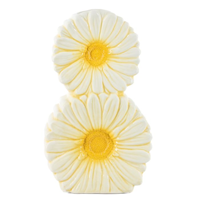 Aardewerk vaas Daisies