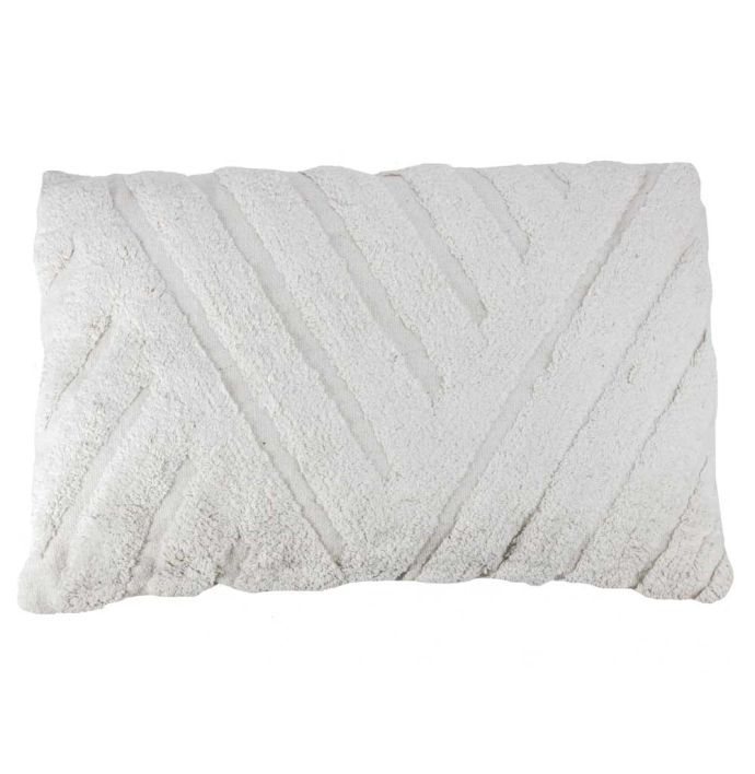 Sierkussen Fluffy stripes cream