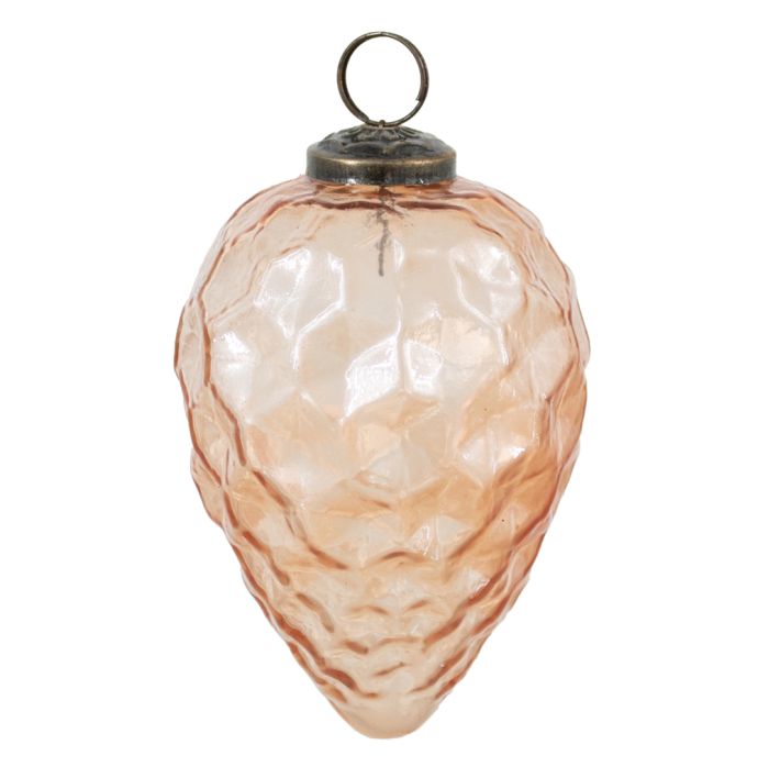 Kerstbal glas roze