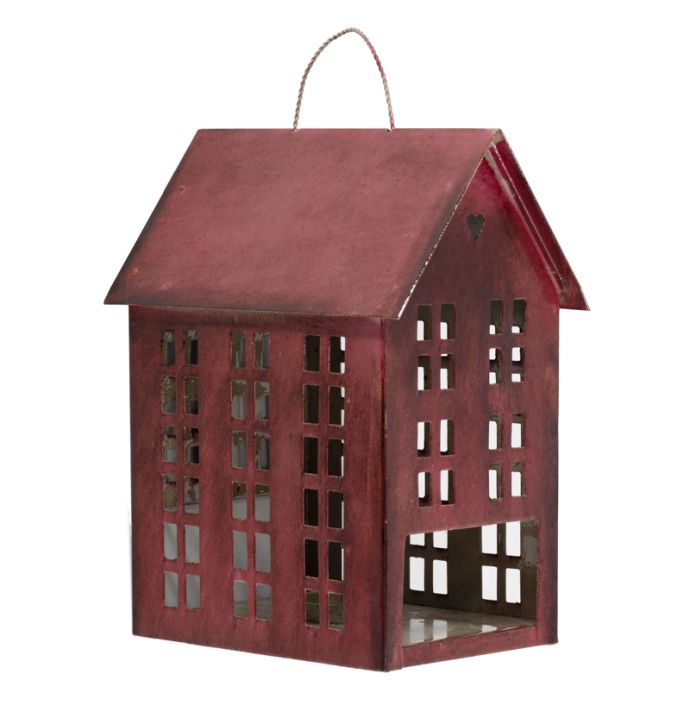 Metalen huisje waxinehouder mulberry