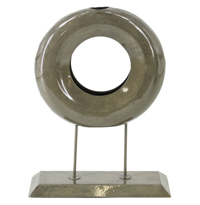Metalen ornament donut olive