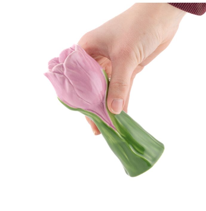 Aardewerk kaarsenstandaard tulip
