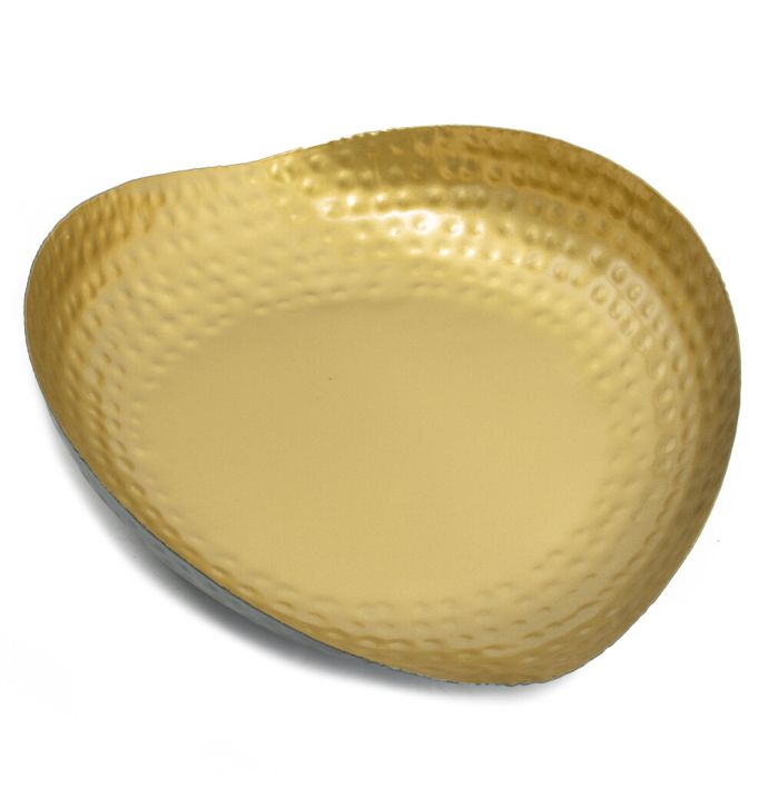 Metalen tray druppel groen met goud