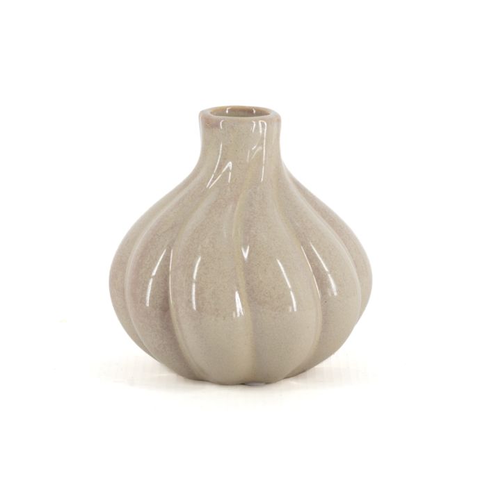 Aardewerk kaarsenstandaard single beige wb