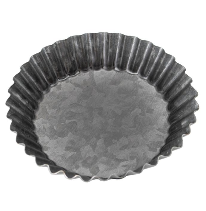 Metalen schaaltje ribbels zinc