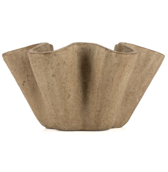 Aardewerk schaal Plica beige L wb
