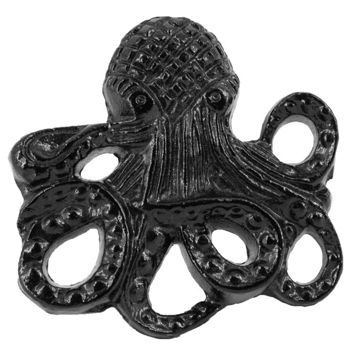 Knopje octopus zwart