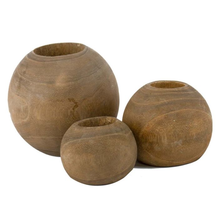 Houten waxinehouder walnut