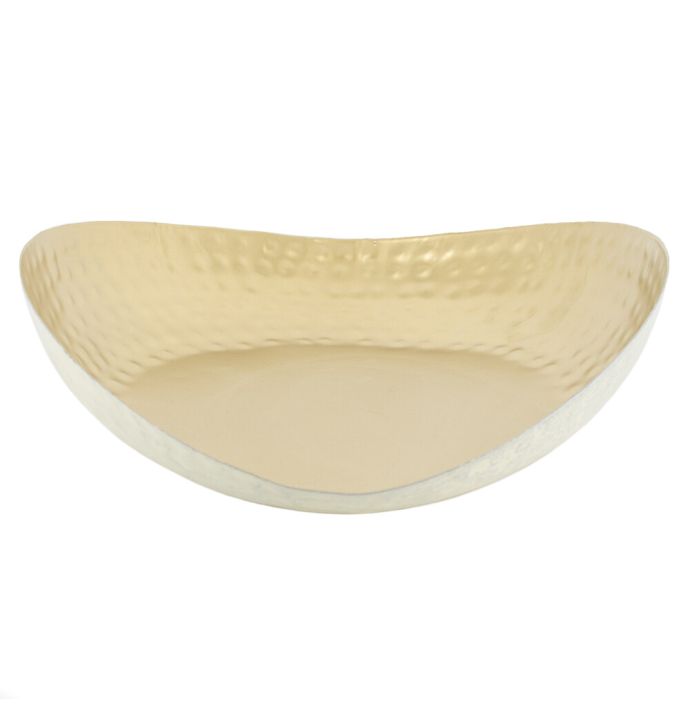 Metalen tray druppel wit met goud