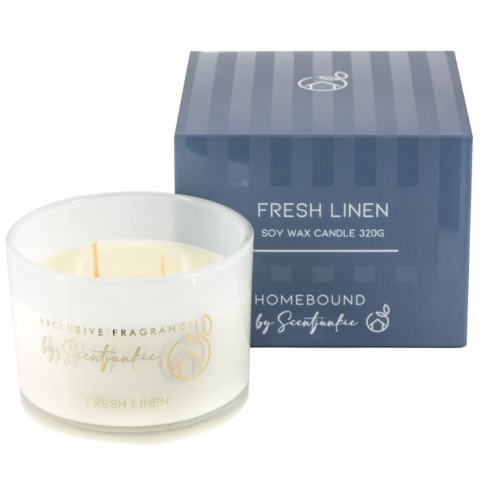 Geurkaars 320g fresh linen