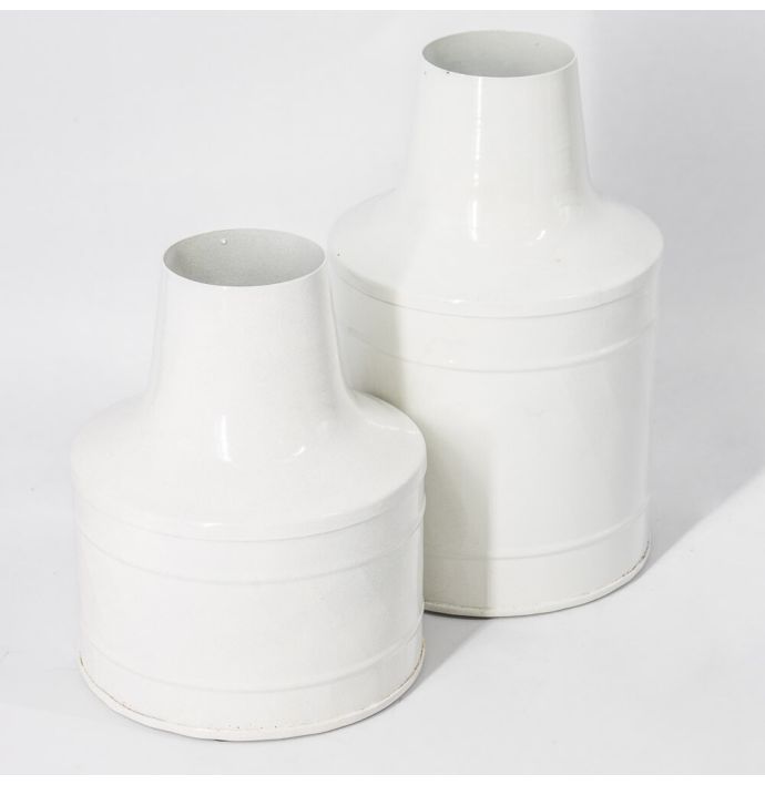 Metalen vaas white marble