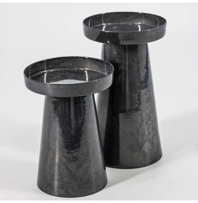 Metalen kaarsenstandaard blauw