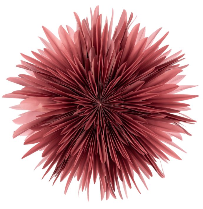 Papieren kerstster flakes 60cm paars met pendel