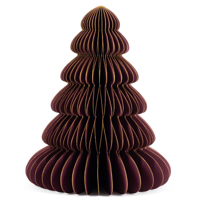 Papieren kerstboom burgundy 25cm