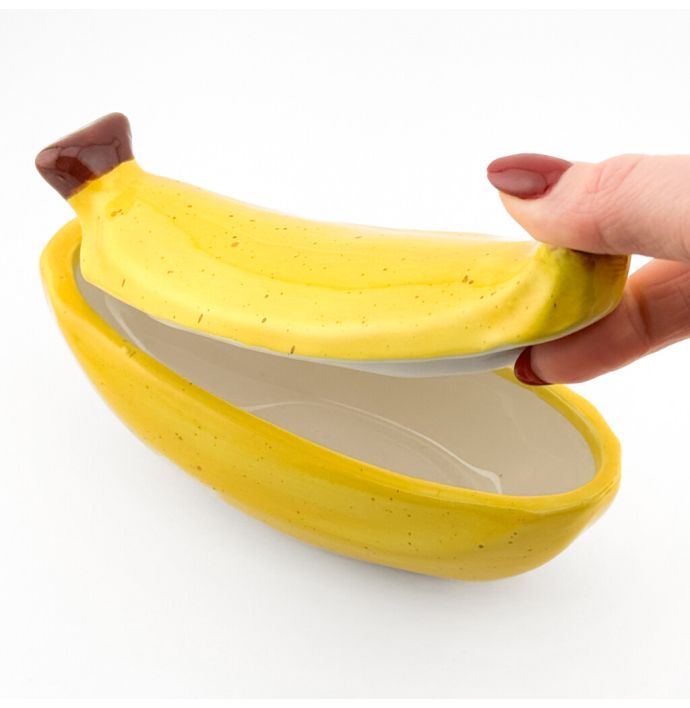 Opbergdoos met deksel banaan