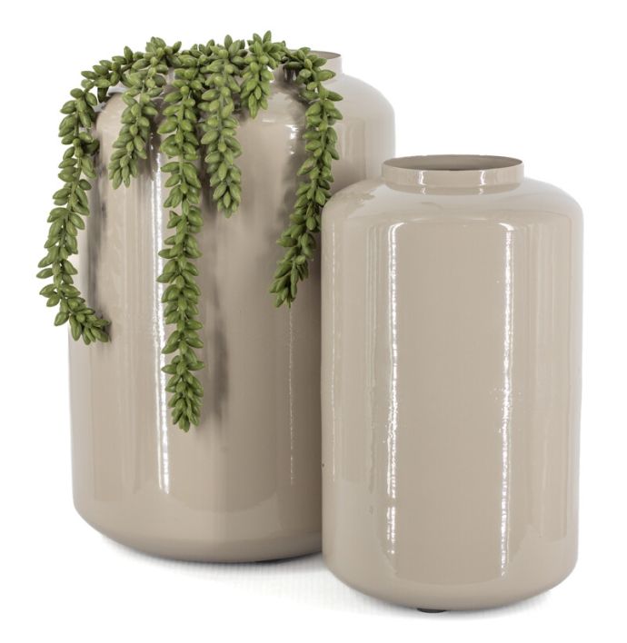 Metalen vaas Kai L glossy sand