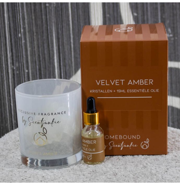 Geur kristal met 15ml essentiële olie velvet amber