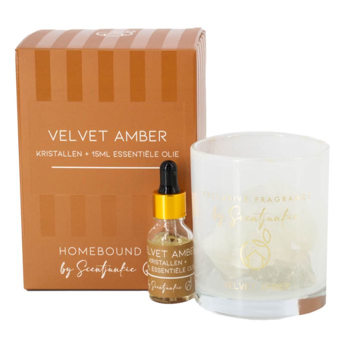 Geur kristal met 15ml essentiële olie velvet amber