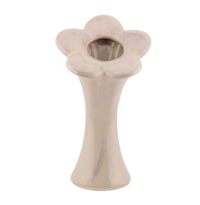 Vaas bloem beige M