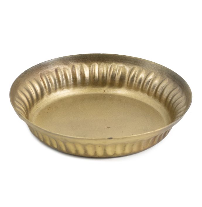 Metalen schaaltje ribbel goud