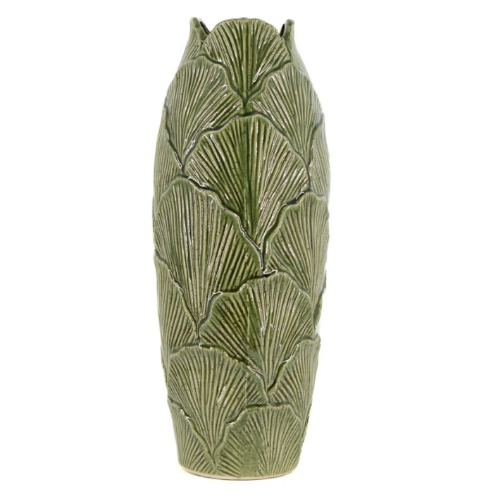 Aardewerk vaas Sculpt L groen