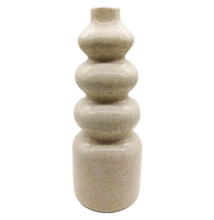 Aardewerk vaas beige