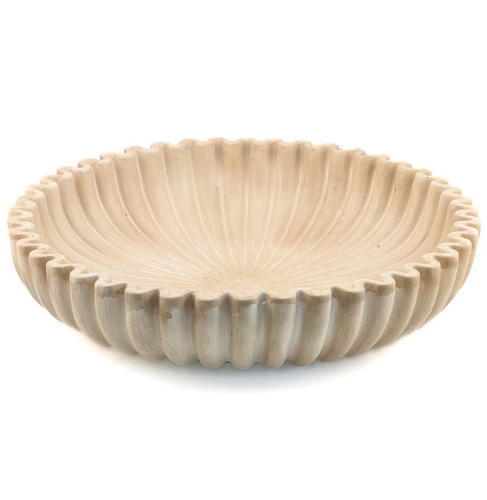 Aardewerk tray ribbel beige wb