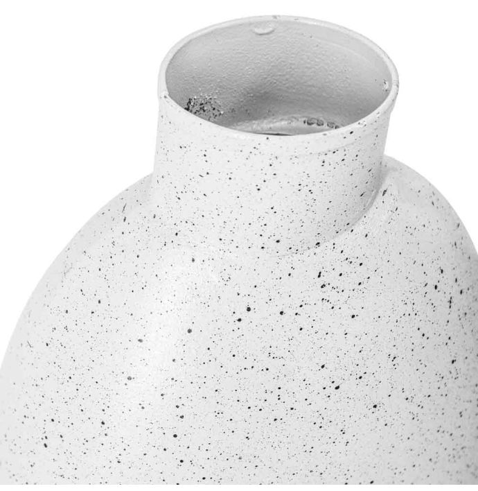 Metalen vaas white dots