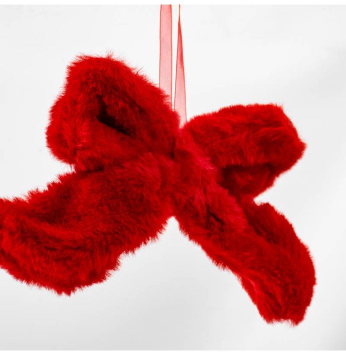 Decoratie strik hanger rood