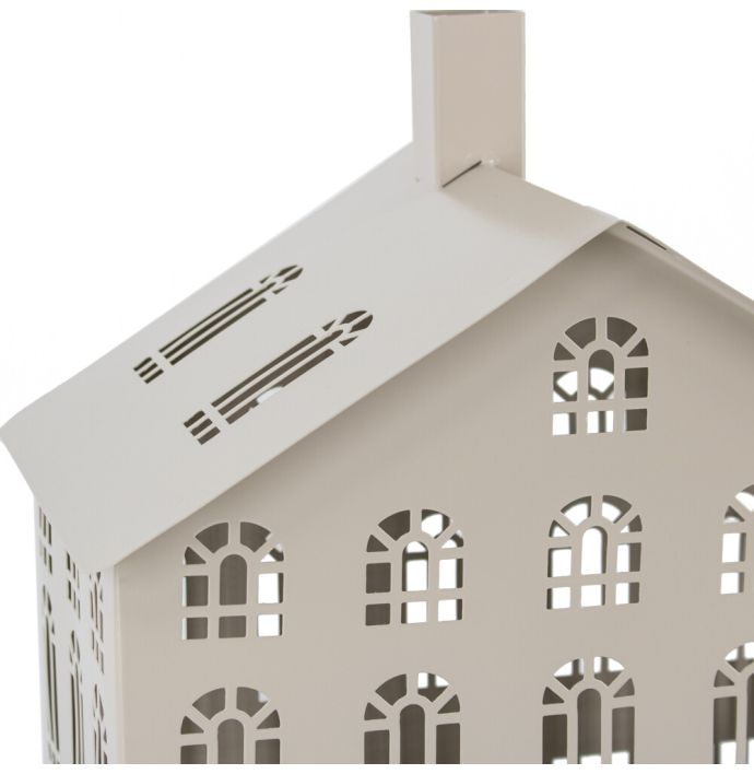 Metalen windlicht huis sand