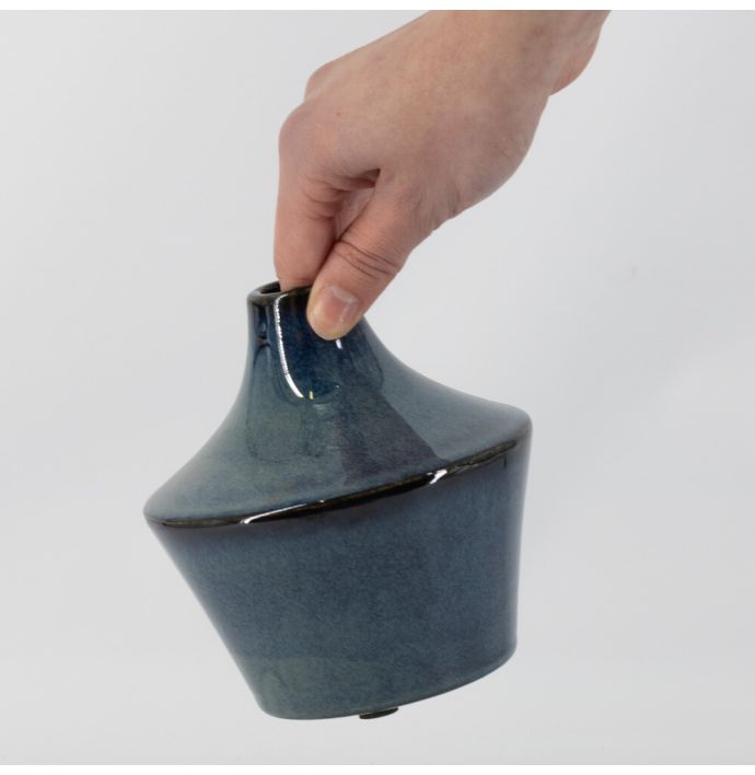 Aardewerk vaas blauw