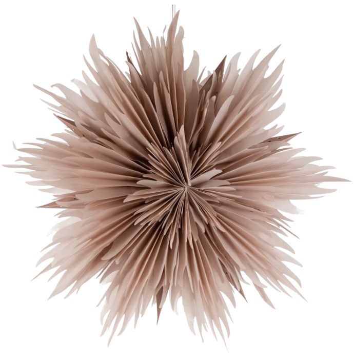 Kerstster star 60cm roze met pendel